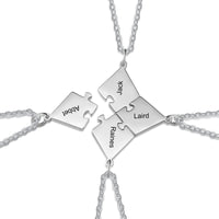 Engraved Friendship Puzzle Necklaces, 3 to 8 Pieces