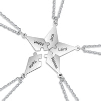 Engraved Friendship Puzzle Necklaces, 3 to 8 Pieces