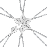 Engraved Friendship Puzzle Necklaces, 3 to 8 Pieces