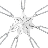 Engraved Friendship Puzzle Necklaces, 3 to 8 Pieces