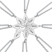 Engraved Friendship Puzzle Necklaces, 3 to 8 Pieces