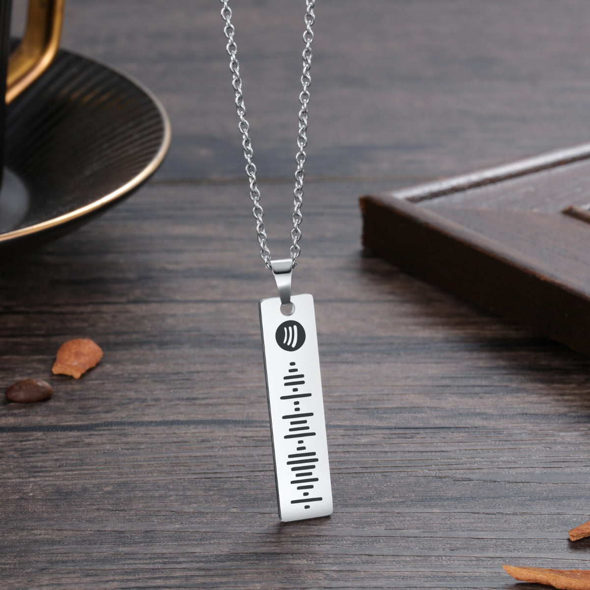 Engraved Spotify Code Bar Necklace