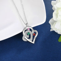 Custom Birthstone Heart Pendant Necklace