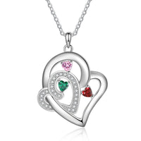 Custom Birthstone Heart Pendant Necklace