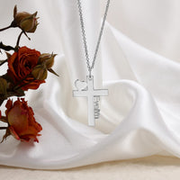 Cross Pendant Name Necklace with Heart
