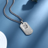 Photo Dog Tag Necklace with Spotify Code