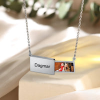 Personalized Name Bar Photo Necklace
