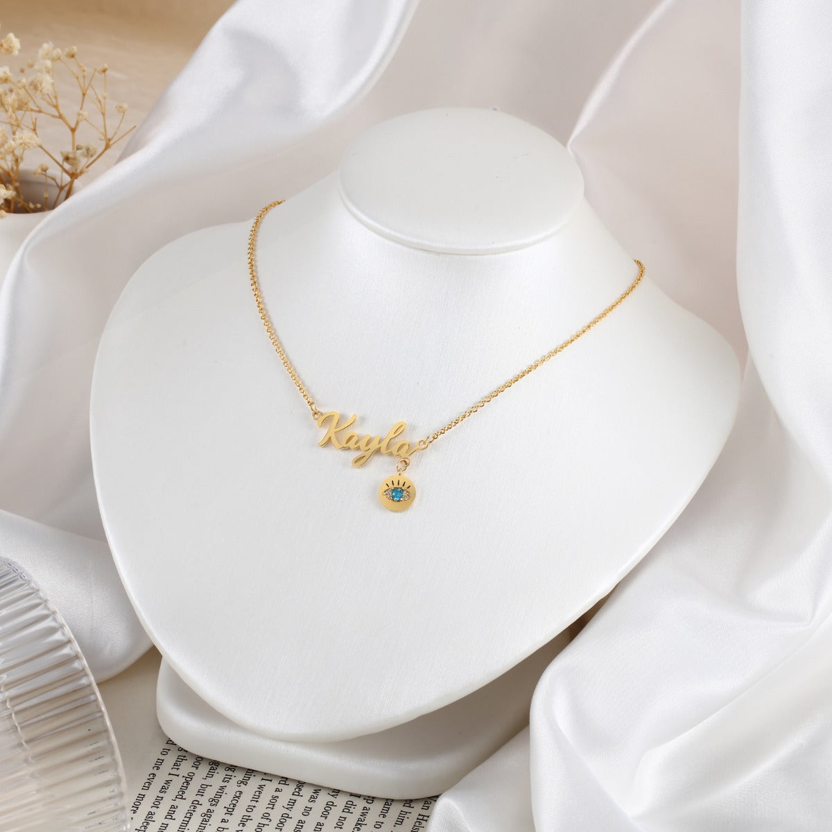 Personalized Evil Eye Name Necklace