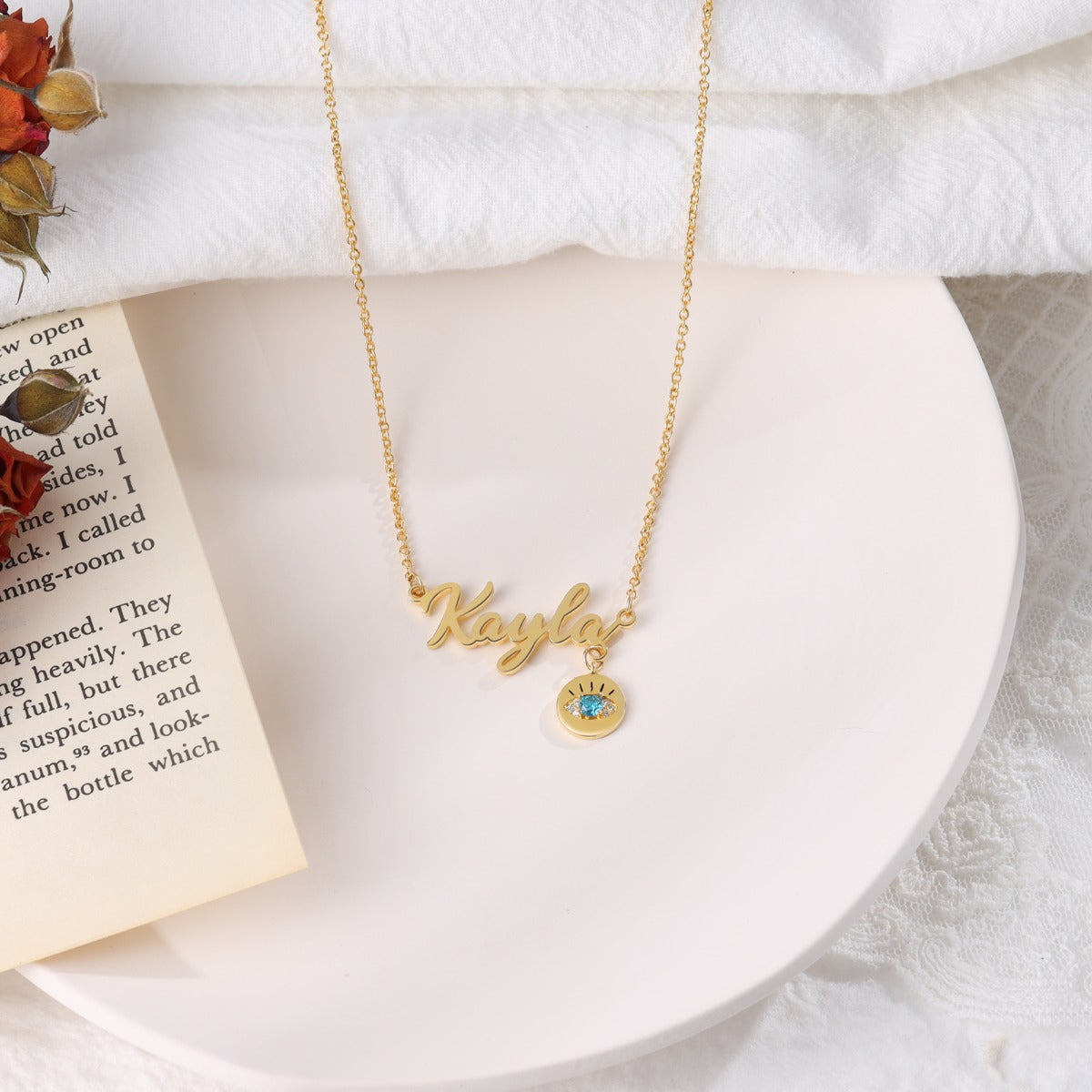 Personalized Evil Eye Name Necklace