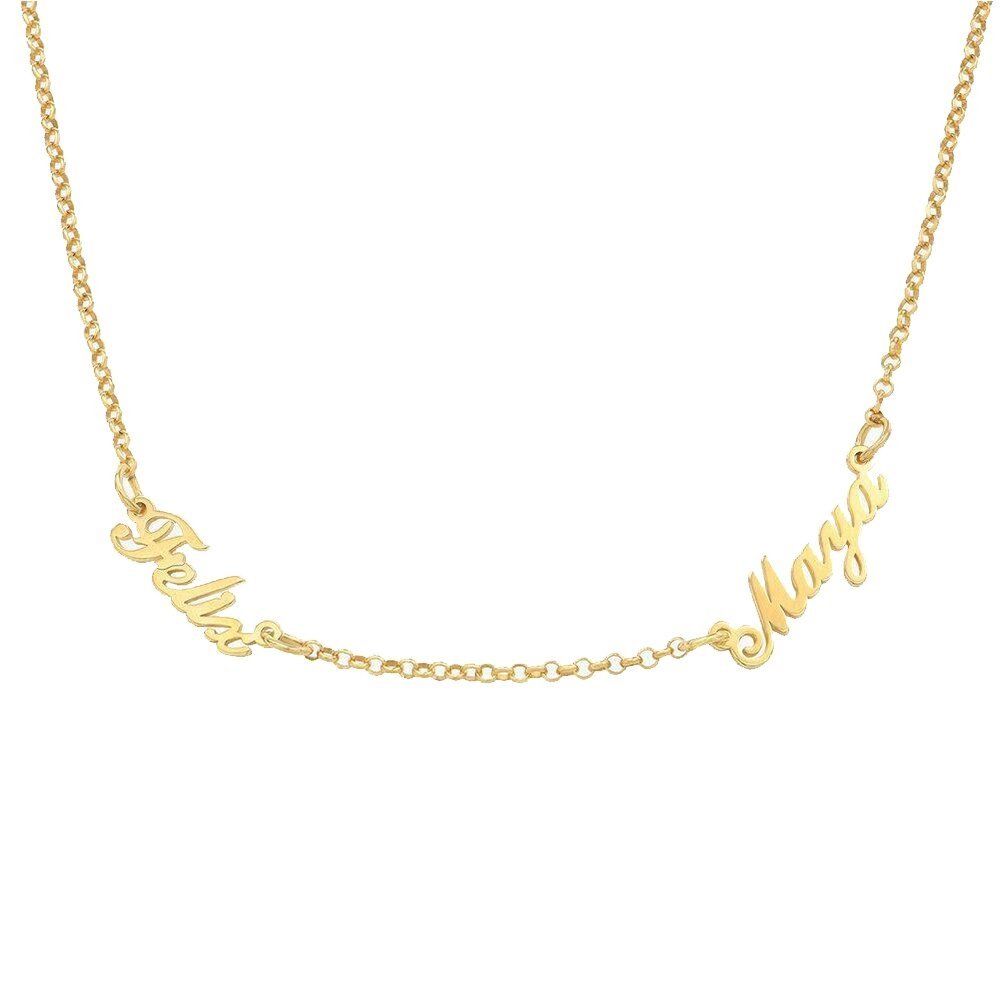 Personalized Two Name Script Necklace