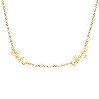 Personalized Two Name Script Necklace