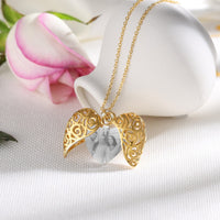 Filigree Heart Box Photo Locket Necklace