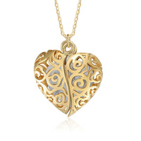 Filigree Heart Box Photo Locket Necklace