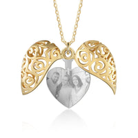 Filigree Heart Box Photo Locket Necklace