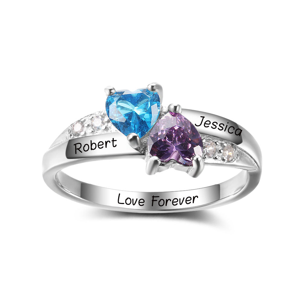 Sterling Silver Personalized Birthstone Ring