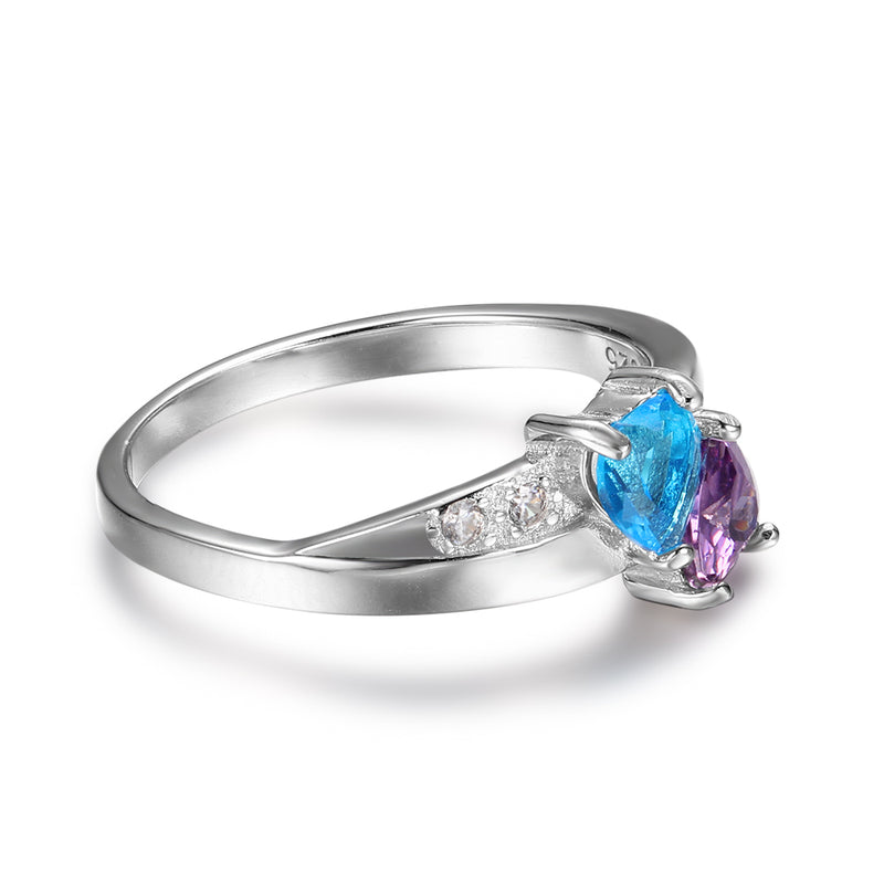 Sterling Silver Personalized Birthstone Ring