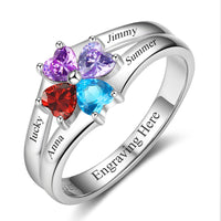 Engraved Name Birthstone Ring