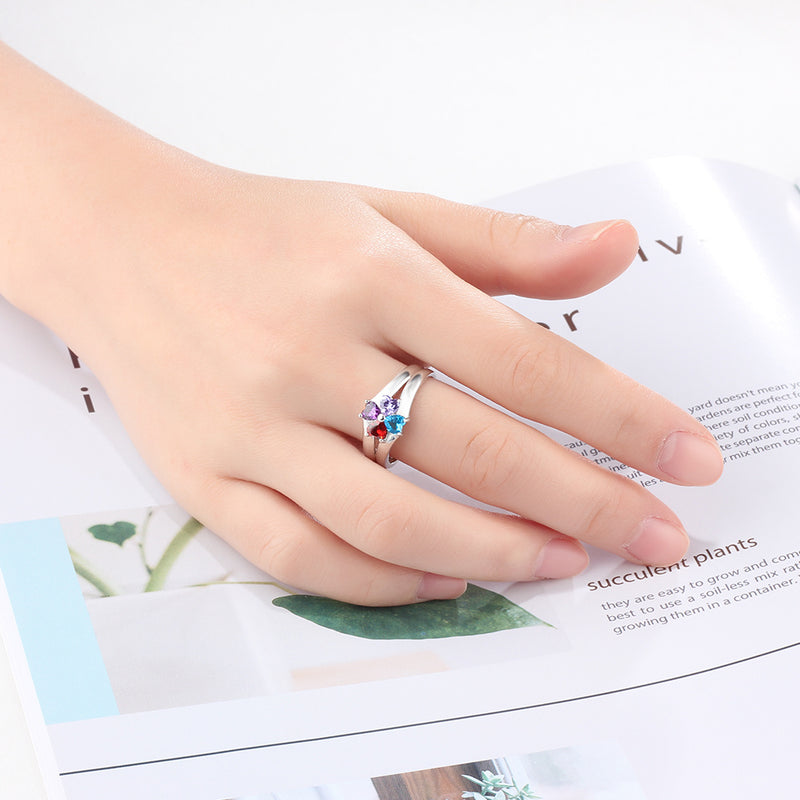 Engraved Name Birthstone Ring