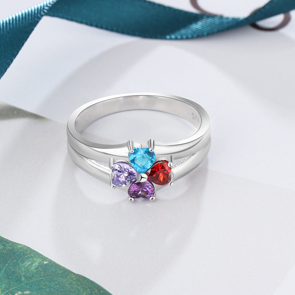 Engraved Name Birthstone Ring