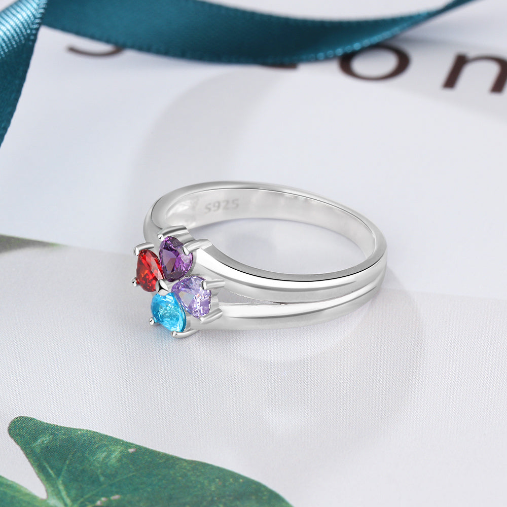 Engraved Name Birthstone Ring