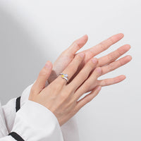 Two Birthstone & Engraved Sterling Silver Ring