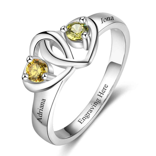 Sterling Silver Double Heart Ring