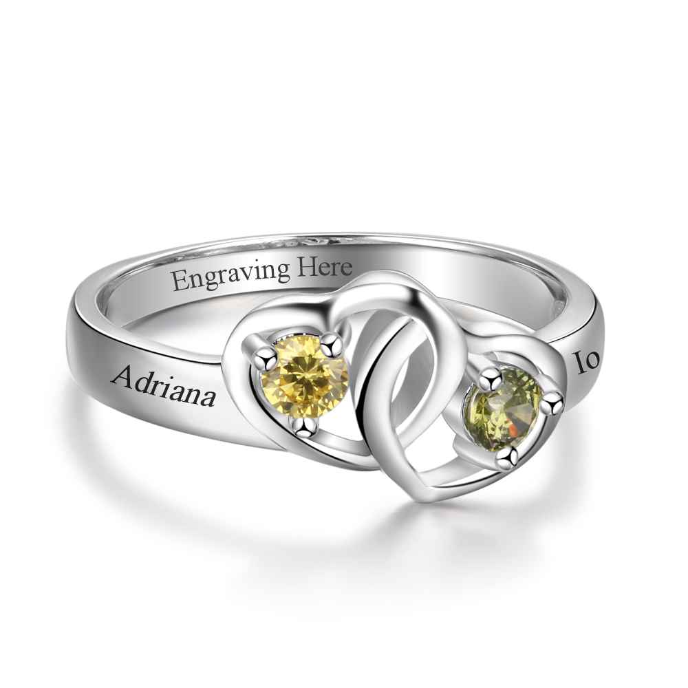Sterling Silver Double Heart Ring