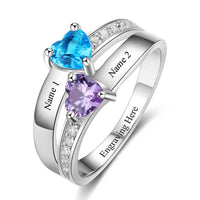 Sterling Silver Birthstone Name Ring