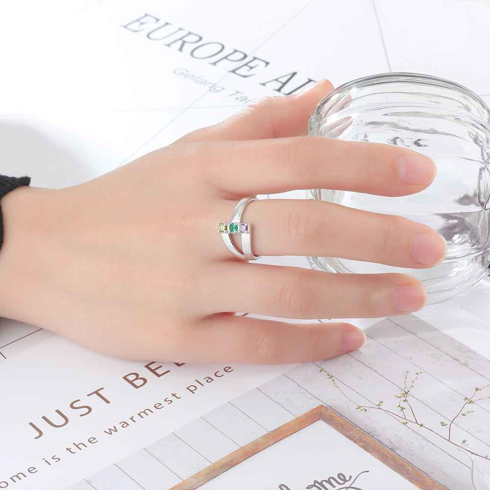 Cubic Zirconia Ring with Personalized Names