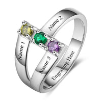 Cubic Zirconia Ring with Personalized Names