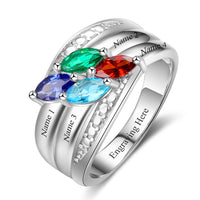 Cubic Zirconia Ring with Names