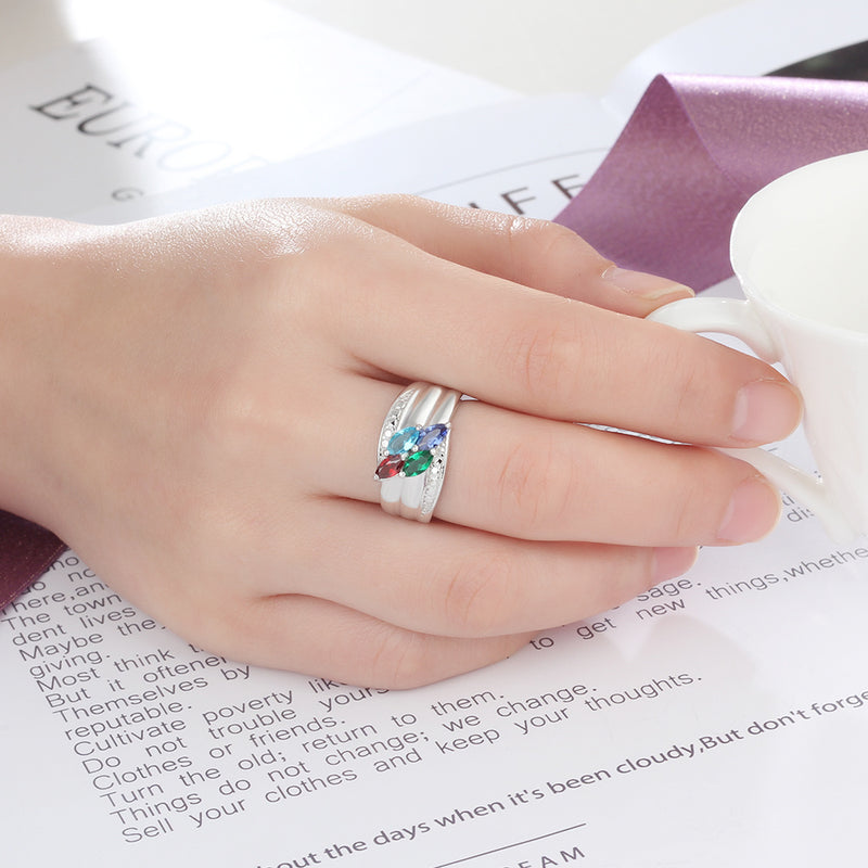 Cubic Zirconia Ring with Names