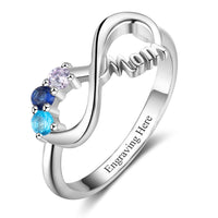 Mom+3 Birthstone MOM Ring