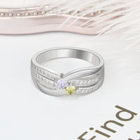 Sterling Silver Birthstone Wedding Ring
