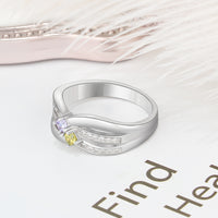Sterling Silver Birthstone Wedding Ring