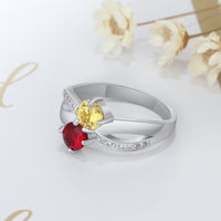 Custom Sterling Silver Birthstone Name Ring