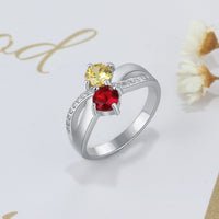 Custom Sterling Silver Birthstone Name Ring