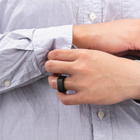 Men's Engraved Stainless Steel Band Ring