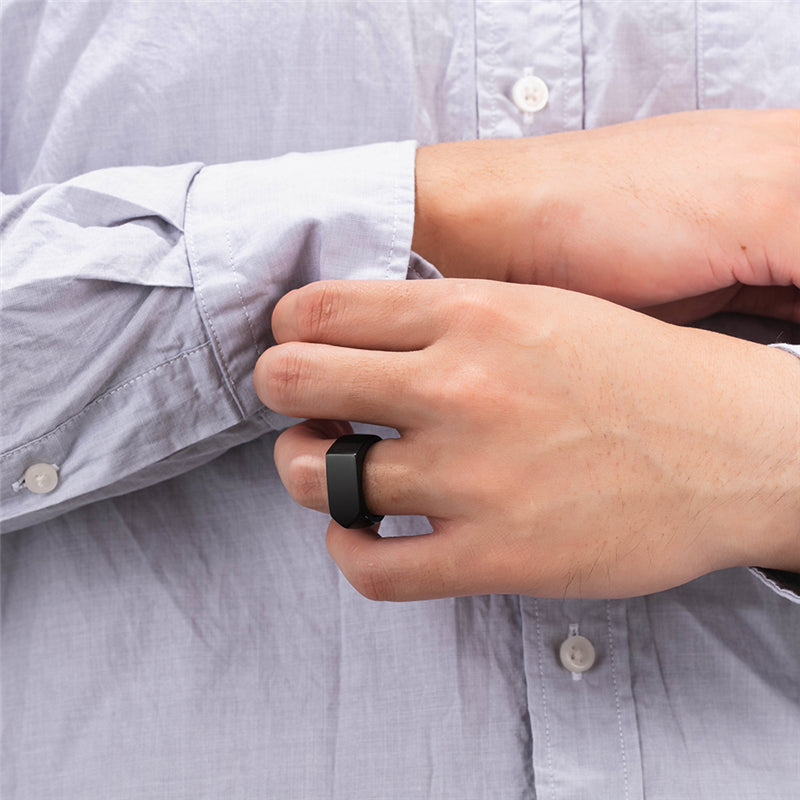 Men's Engraved Stainless Steel Band Ring
