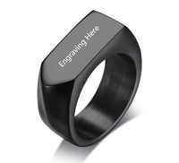 Men's Engraved Stainless Steel Band Ring