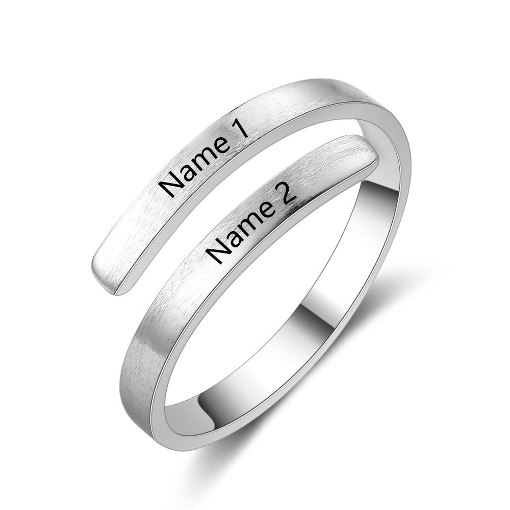 Wrap Around Open Name Ring