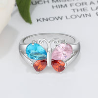Sterling Silver Birthstone Butterfly Ring
