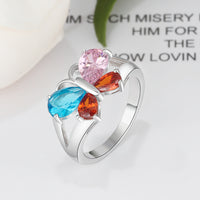 Sterling Silver Birthstone Butterfly Ring