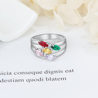 Sterling Silver Marquise Cluster Name Ring