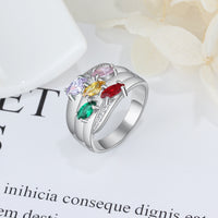 Sterling Silver Marquise Cluster Name Ring