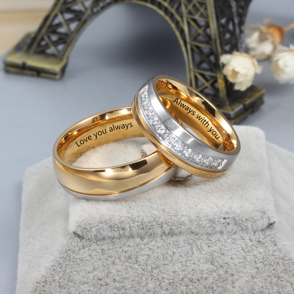 Personalized Stainless Steel Couple Ring