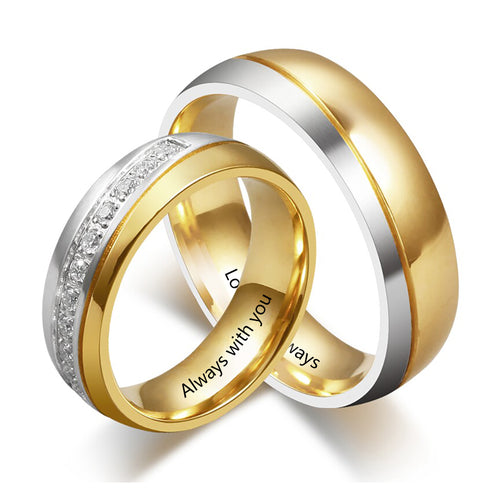 Personalized Stainless Steel Couple Ring