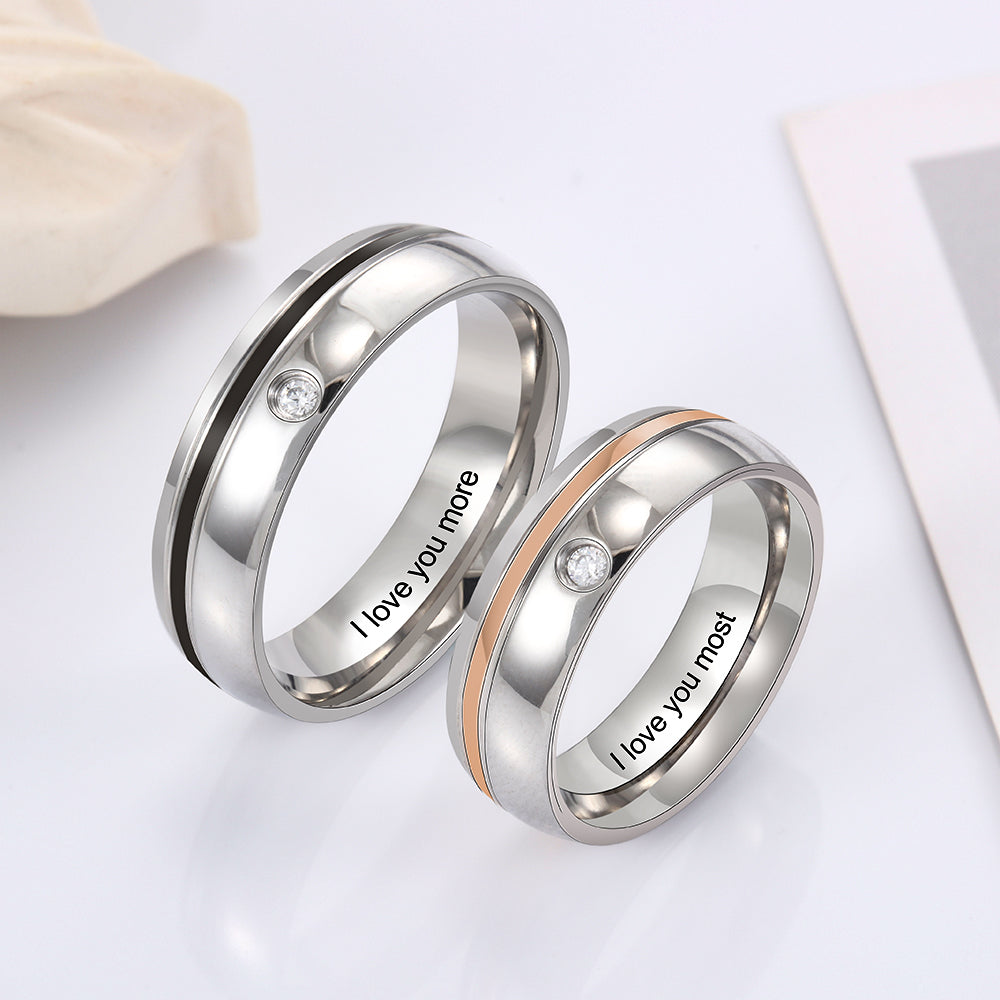 I Love You Most Engraved Couple Ring