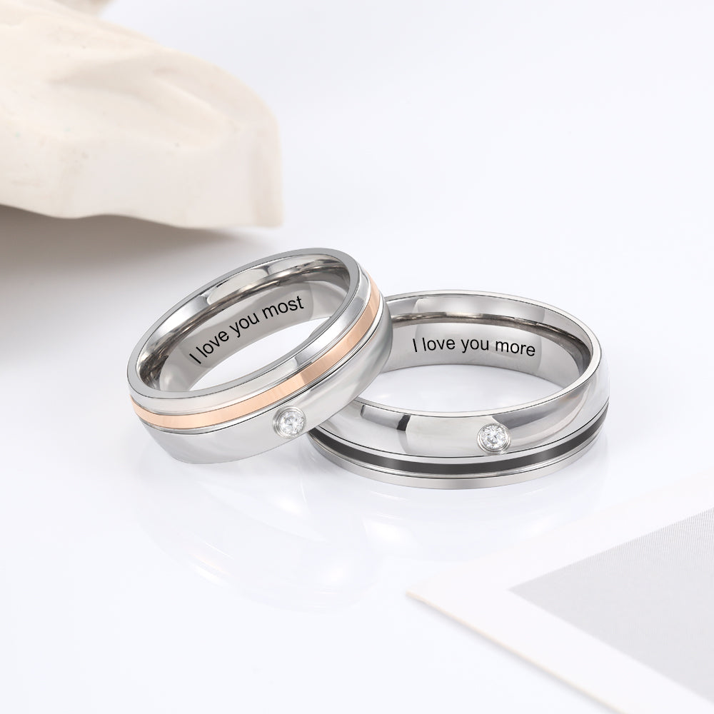 I Love You Most Engraved Couple Ring