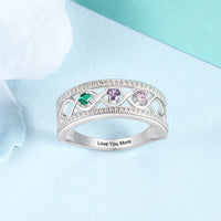 Sterling Silver Infinity Band Birthstone Ring